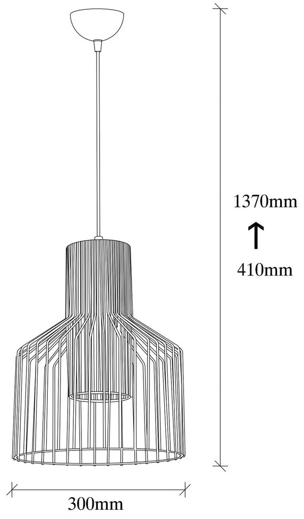 Opviq Lampada a sospensione Atos 2851 a luce singola Ø30cm nero