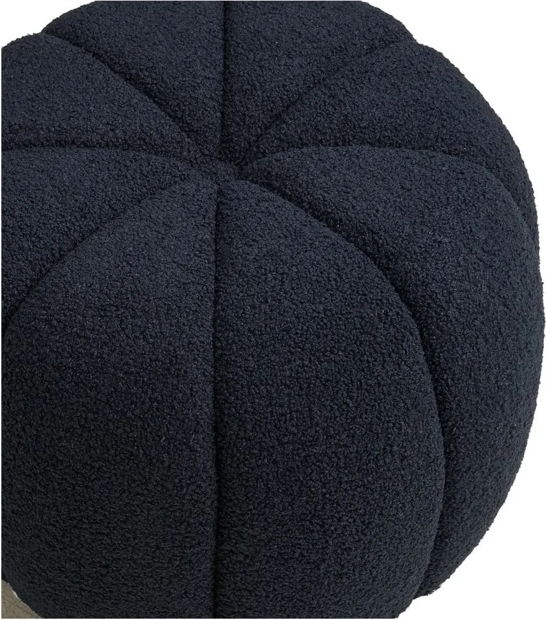 Poggiapiedi blu scuro con rivestimento in bouclé Paisley – House Nordic