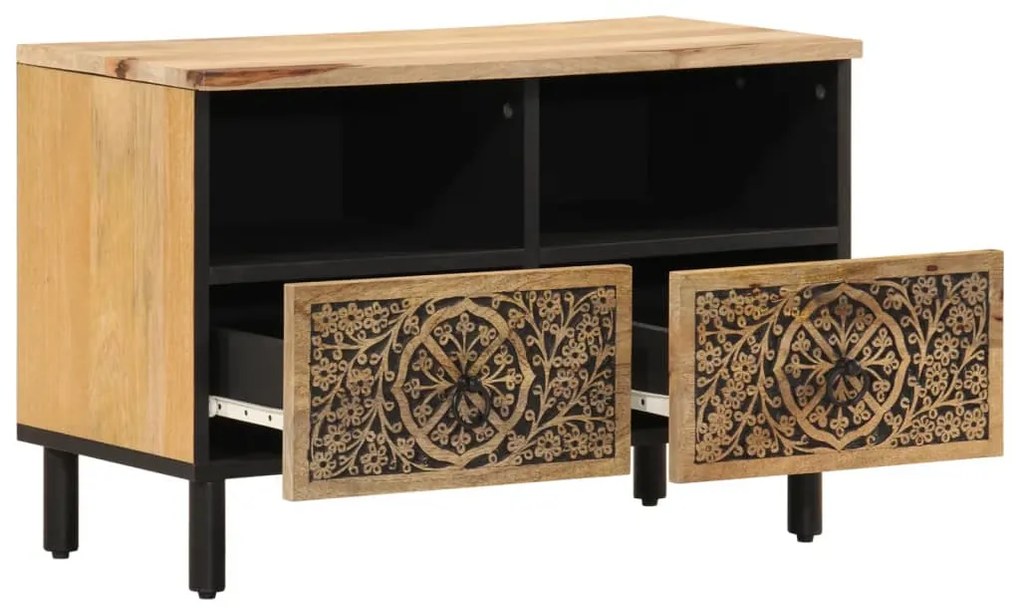 Mobile porta tv 70x33x46 cm in legno massello di mango