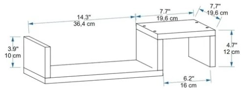 Mensola Sospesa Design A Onda 56x20x12 Moros Bianca