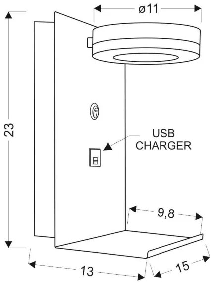 Applique LED con caricabatteria COMPACT LED/4W/230V