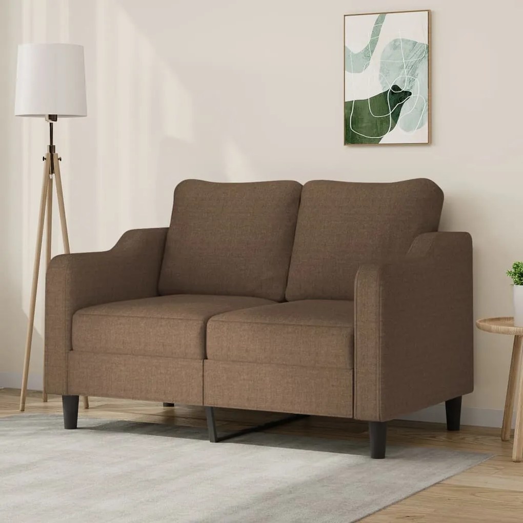 Divano A 2 Posti Marrone 120 Cm İn Tessuto /