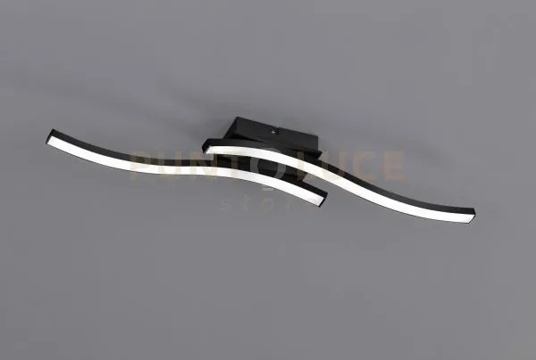 Route plafoniera led 10w 1000lm, 3000k 2 bacchette ondulate antraci...