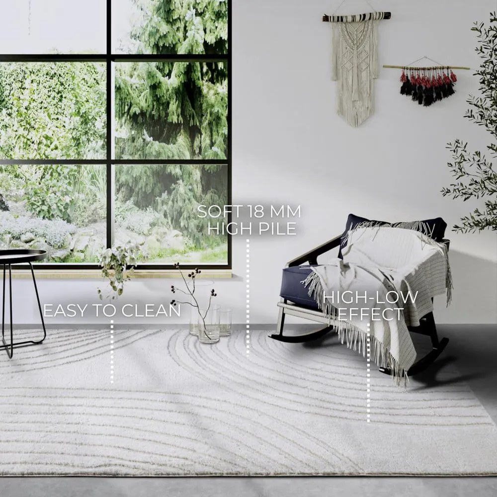 Tappeto color crema 200x280 cm Pigment Cream White - Elle Decoration