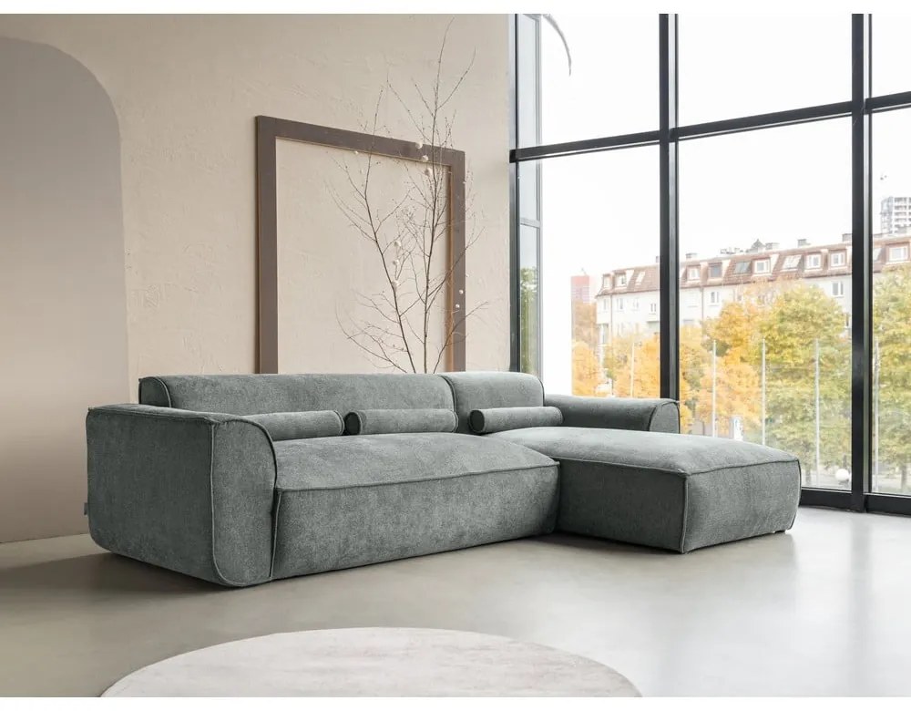 Divano angolare componibile verde (con penisola a destra) Flex Felix – Miuform