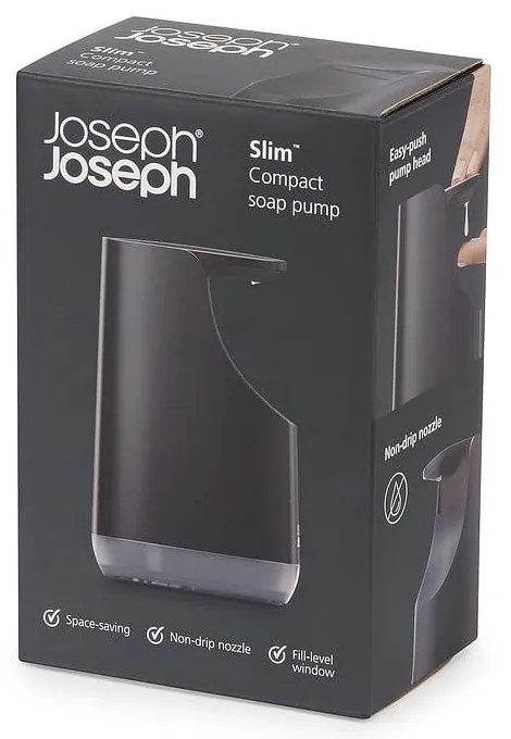 Dispenser di sapone in plastica nera da 350 ml Slim - Joseph Joseph
