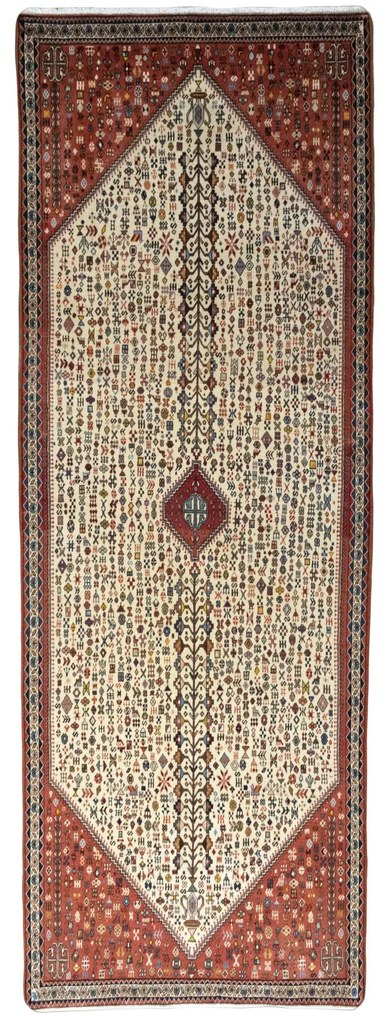 Abadeh Tappeto 100 x 290 Beige (Iran) Annodato A Mano