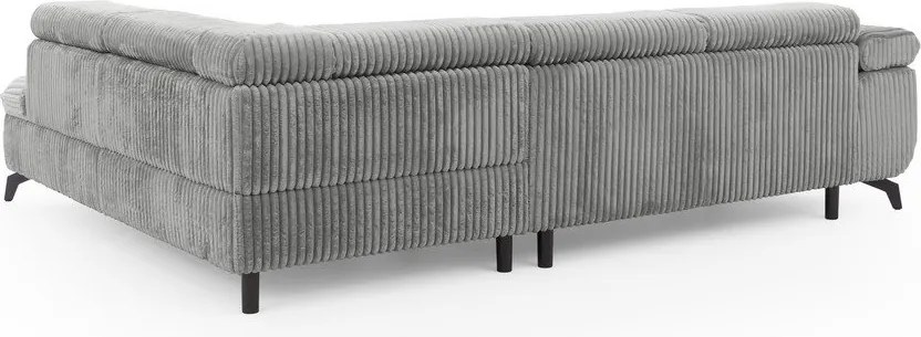 Divano angolare grigio chiaro (con penisola a destra/a L) con rivestimento in velluto a coste Marbeya – Ropez