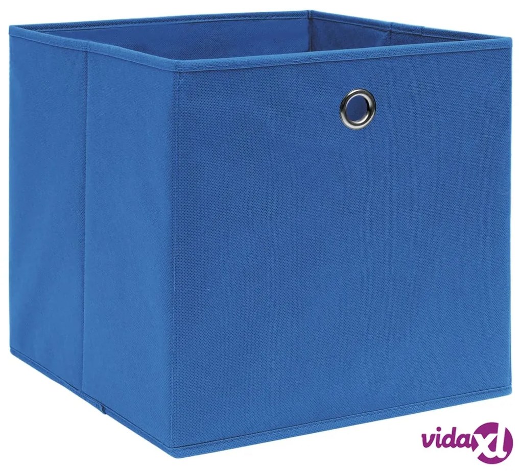 vidaXL Contenitori 10 pz in Tessuto non Tessuto 28x28x28 cm Blu
