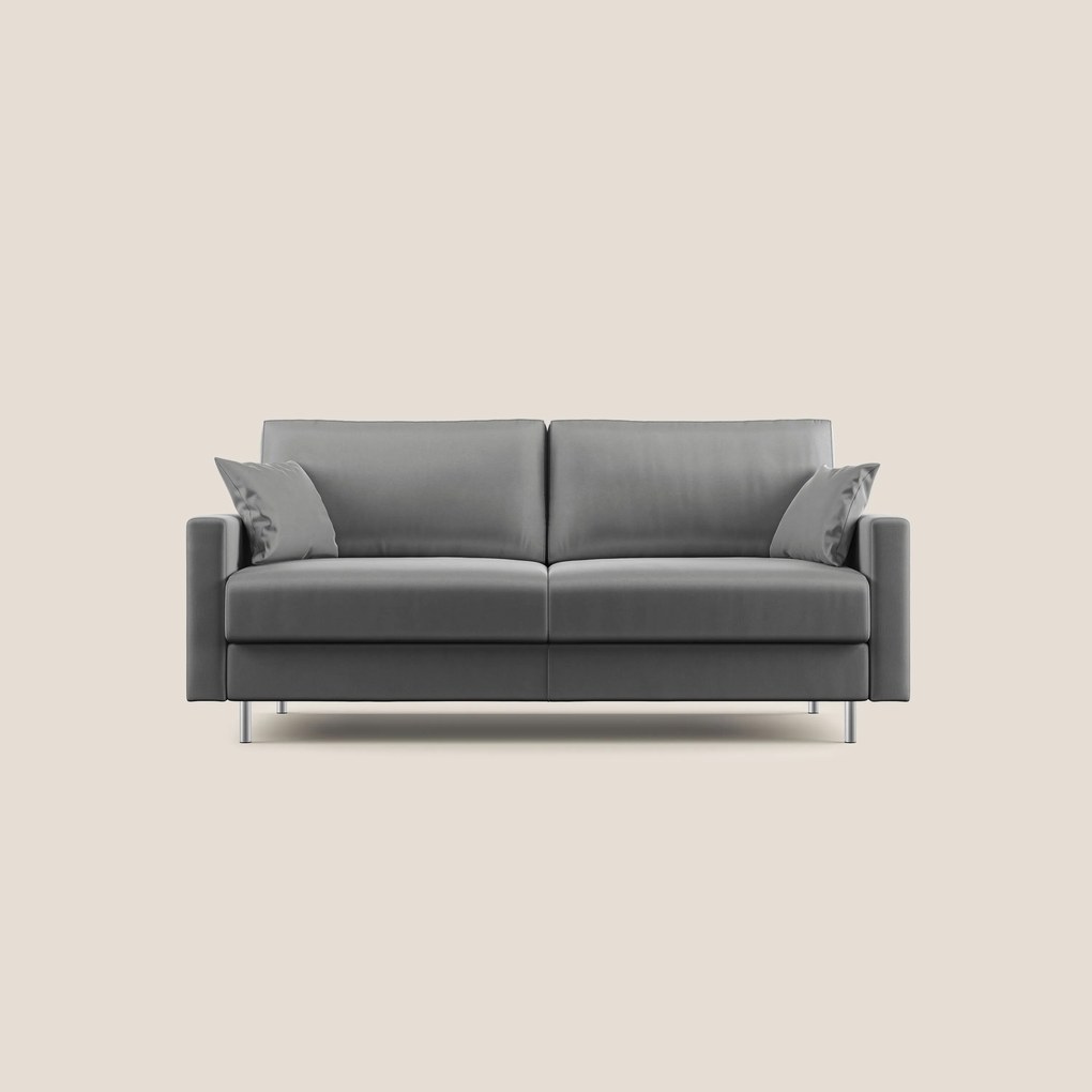 Andromeda divano letto matrimoniale in velluto morbido impermeabile T01 grigio