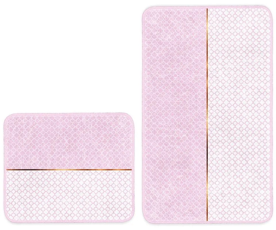 Tappetini da bagno rosa in set da 2 100x60 cm - Minimalist Home World