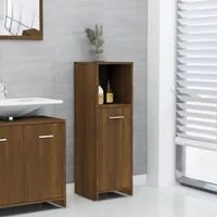 Armadietto Bagno Rovere Marrone 30x30x95cm in Legno Multistrato 825839