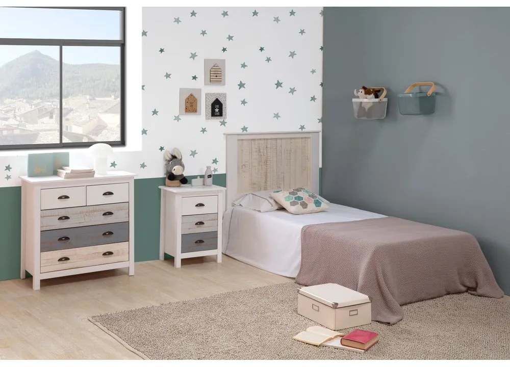 Cassettiera bianca e grigia con 4 cassetti , 79 x 80 cm Romantica - Marckeric