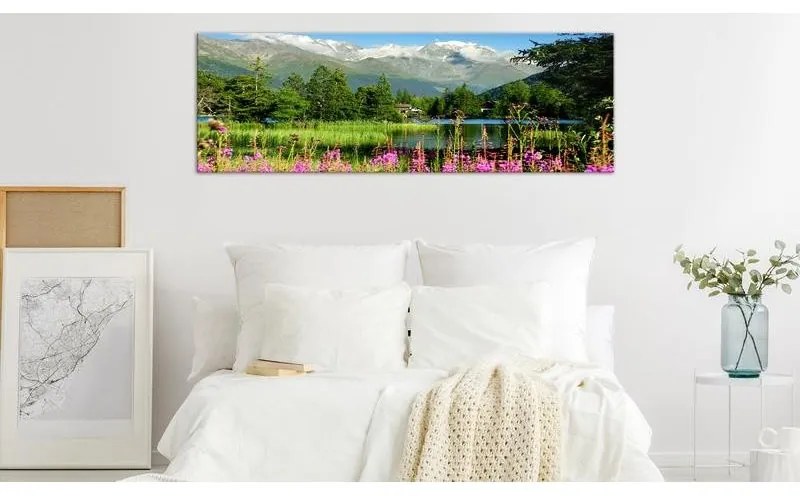 Quadro  Spring in the Alps (1 Part) Narrow  Larghezza x Altezza Home decor 120x40