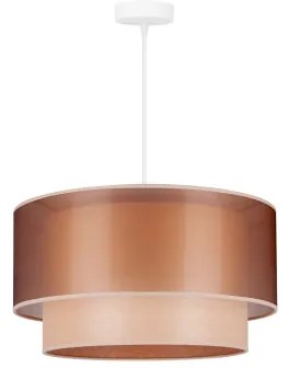 Duolla - Lampadario a sospensione con filo WOOD BOHO 1xE27/15W/230V diametro 45 cm rame/beige
