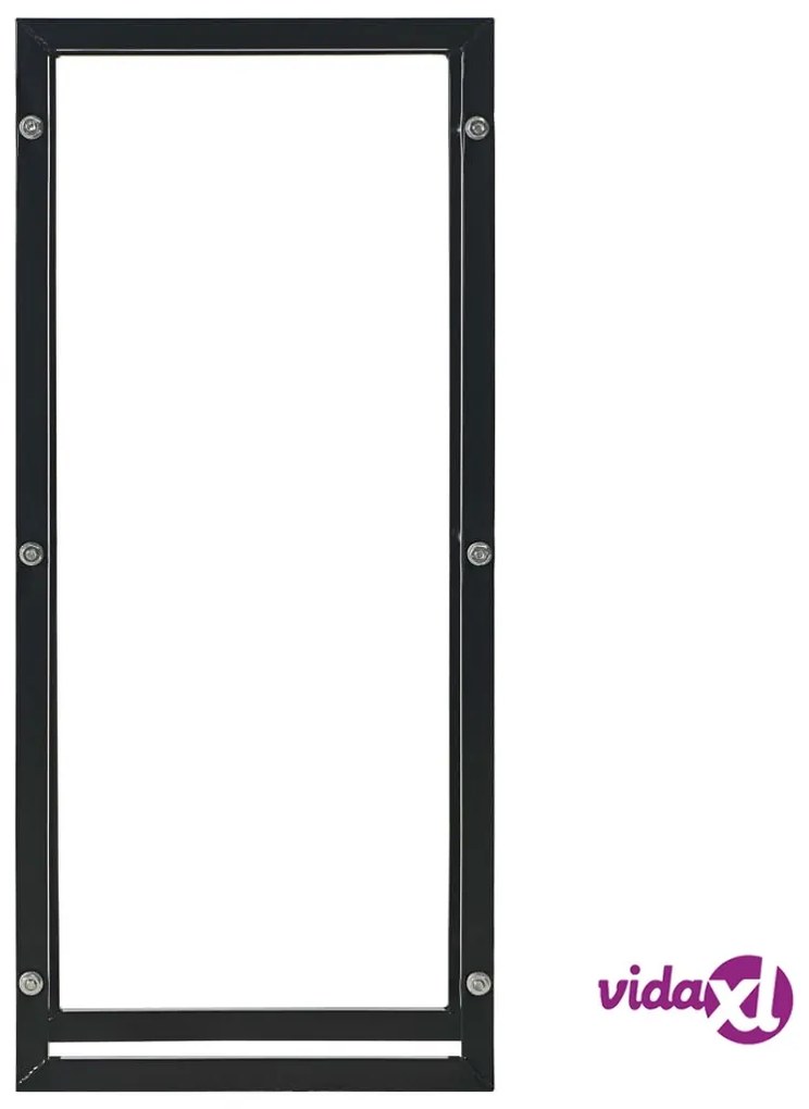 vidaXL Rastrelliera per Legna da Ardere Nera 30x35x81 cm in Acciaio