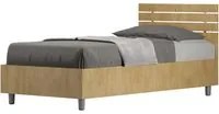 Letto Singolo 80x200 cm testata dritta con doghe Ankel - Contenitore,Quercia Natura