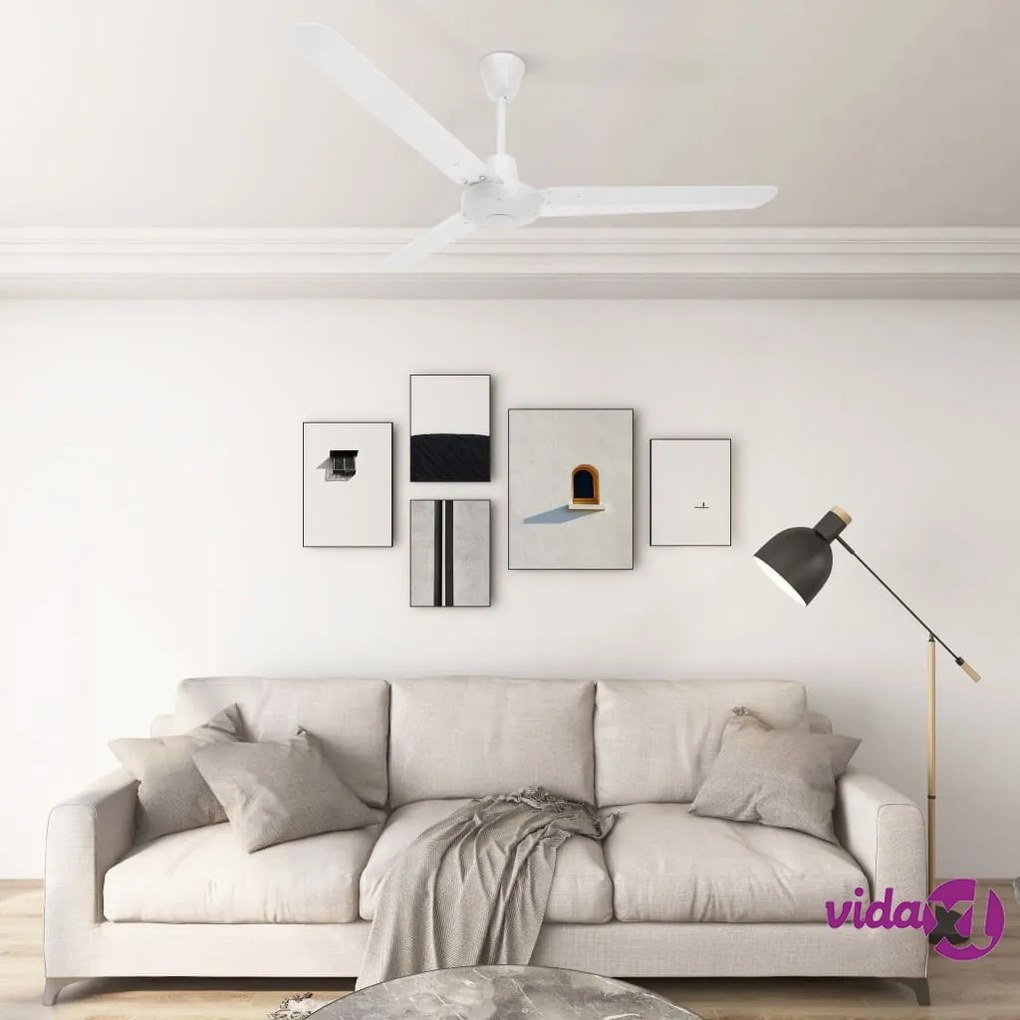 vidaXL Ventilatore da Soffitto 142 cm Bianco