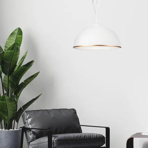 Lampadario a sospensione con supporto rigido RETRO II 1xE27/60W/230V bianco