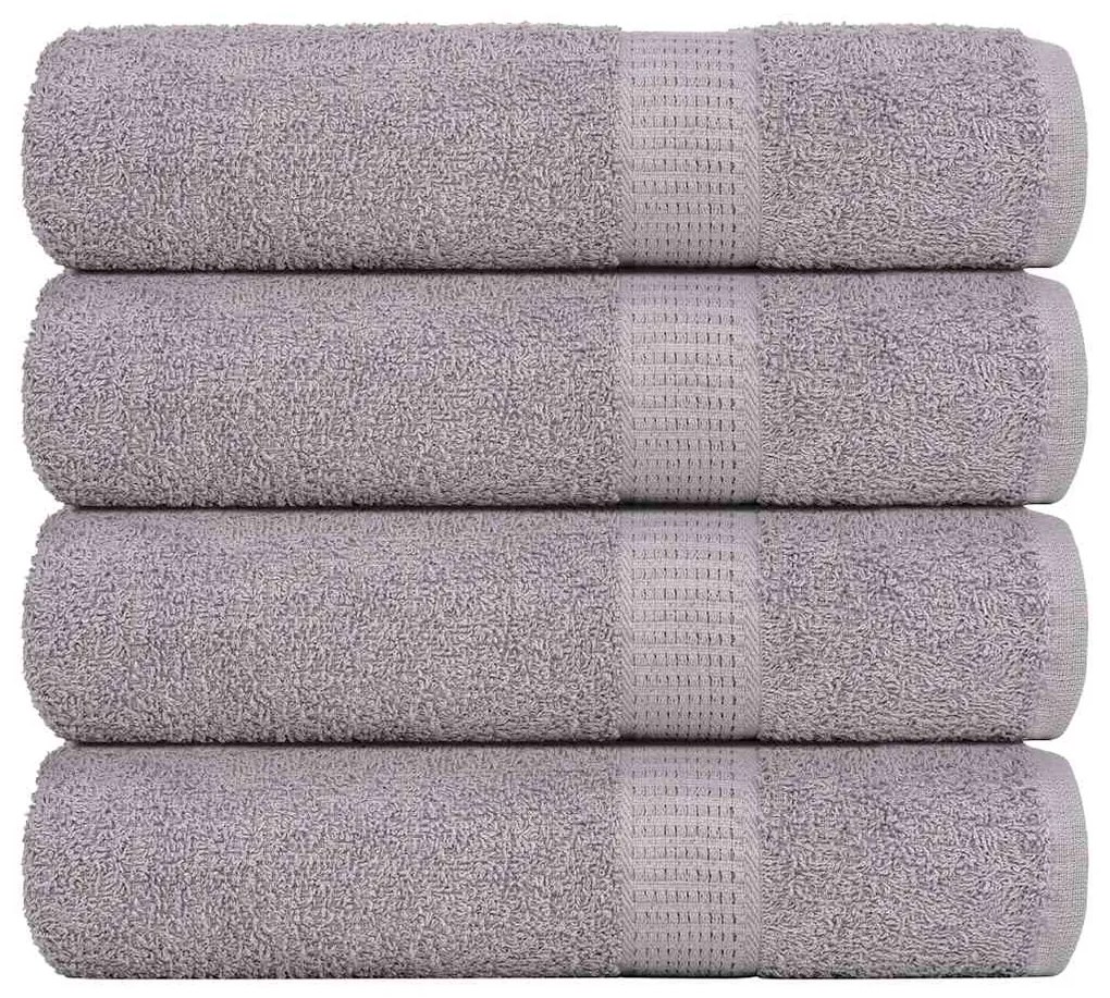 Asciugamani Doccia 4 Pz Grigio 70x140 Cm 360 G/m² 100% Cotone /