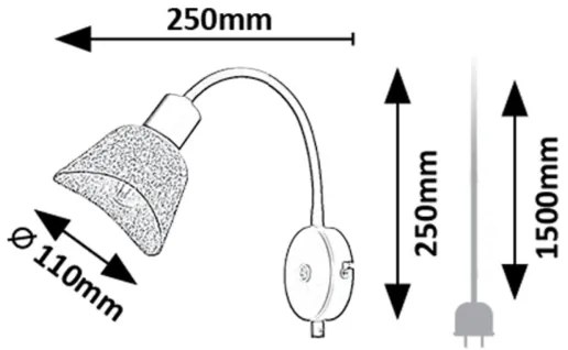 Rabalux 73009 - Faretto da parete FARELIA 1xE14/10W/230V