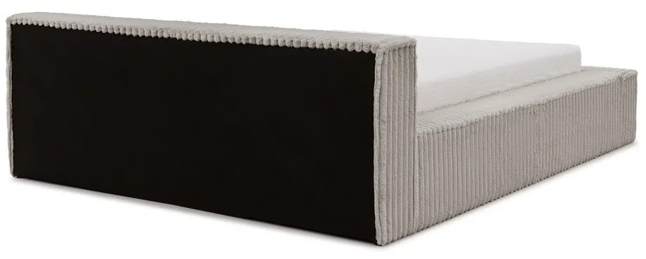 Letto matrimoniale imbottito grigio con contenitore e rete inclusi 200x200 cm Cloe – Ropez