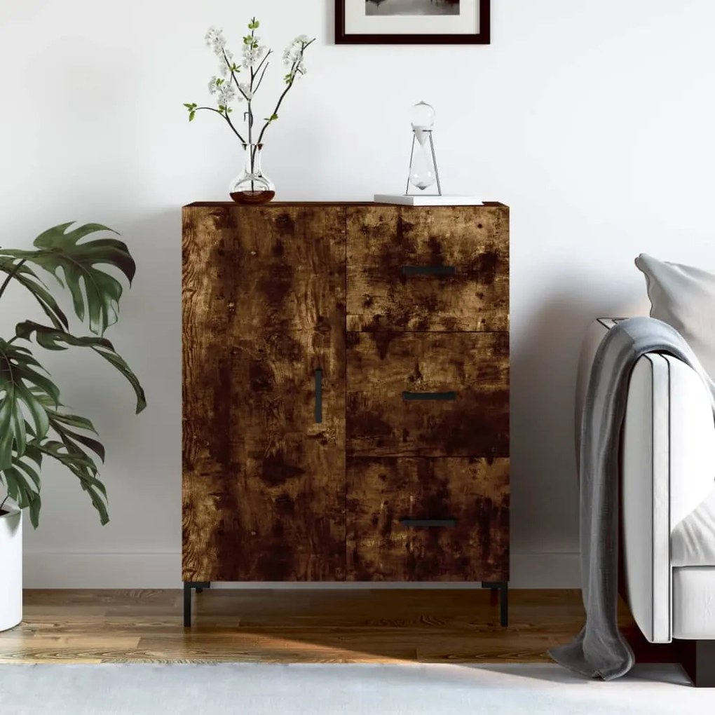 Credenza rovere fumo 69,5x34x90 cm in legno multistrato