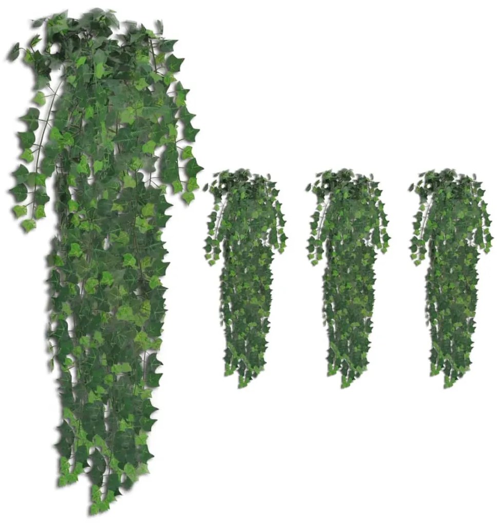 Foglie Artificiali Di Edera 4 Pz Verdi 90 Cm /