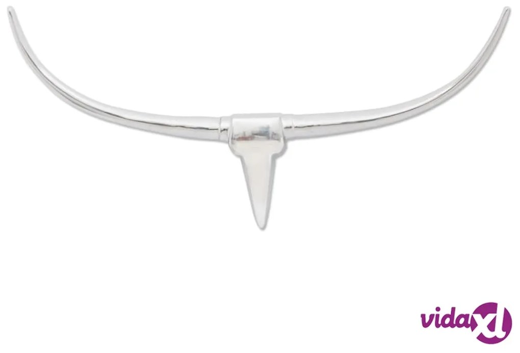 vidaXL Decorazione da Parete Testa di Toro in Alluminio Argento 96 cm