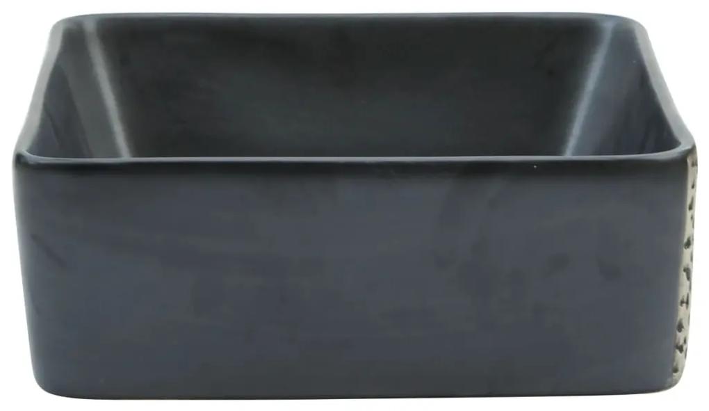 Lavabo da Appoggio Nero Rettangolare 46x35,5x13 cm Ceramica