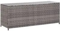 Baule da Giardino Grigio 150x50x60 cm in Polyrattan 46462