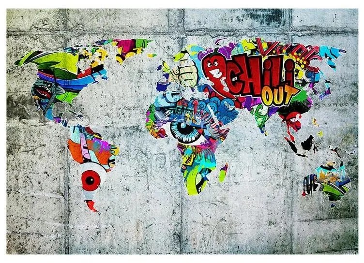 Fotomurale adesivo  Map  Graffiti  Larghezza x Altezza Home decor 441x315