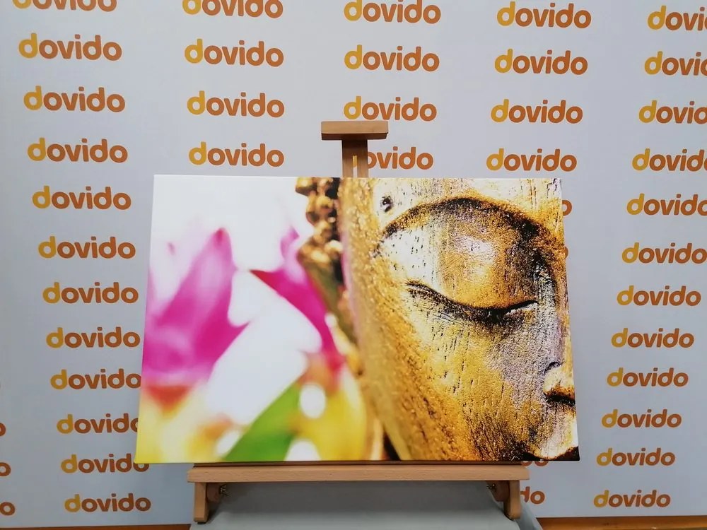 Stampa su tela – Volto dorato di Buddha