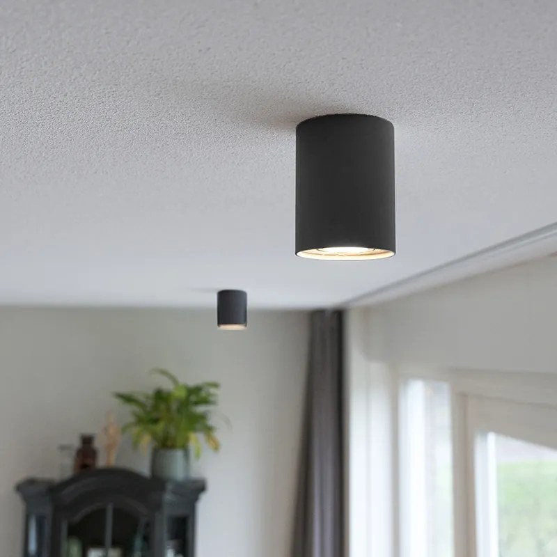 Faretto a plafone Smart nero con acciaio incl. WiFi GU10 - Rondoo Up