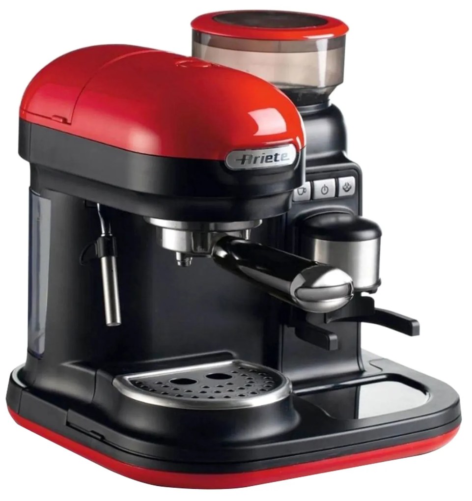 Macchina del caffè Moderna Ariete rossa con macinacaffè, 920/1080 W