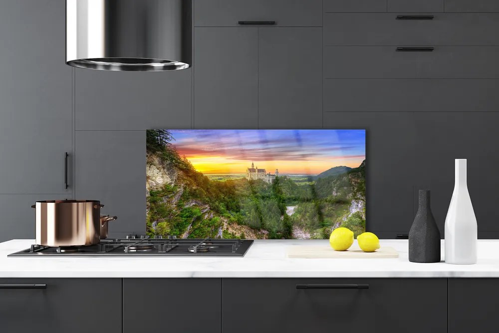 Rivestimento parete cucina Paesaggio di montagne 120x60 cm