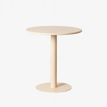 Tavolo da giardino rotondo in metallo (Ø70 cm) Mizzi Beige a - Sklum