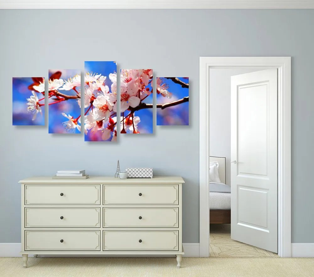 Quadri 5 pezzi – Fiore di ciliegio