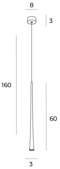MAXLIGHT P0485 - Lampadario LED a sospensione con filo CAFFÈ LED/7W/230V diametro 3 cm oro