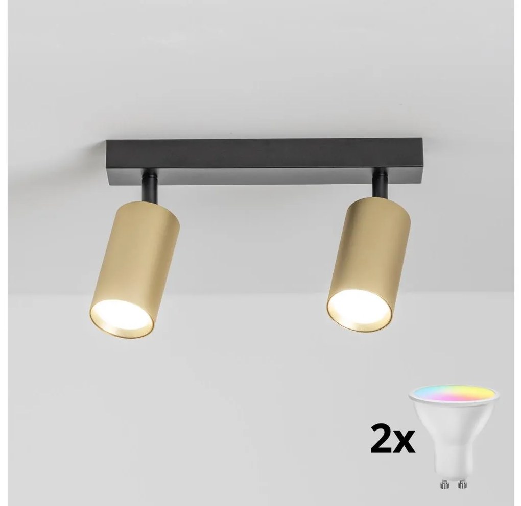 Brilagi - Spot LED dimmerabile SELE GOLDEN 2xGU10/6,5W/230V nero/oro