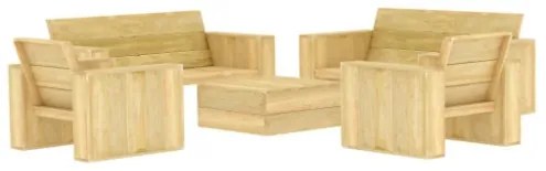 Set Divani da Giardino 5 pz in Legno di Pino Impregnato