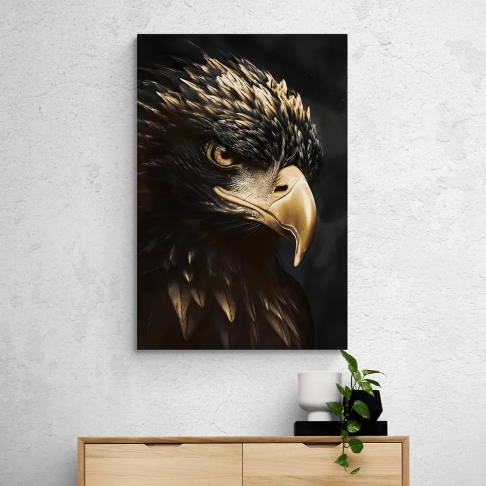 Quadro su tela – Aquila nero-oro