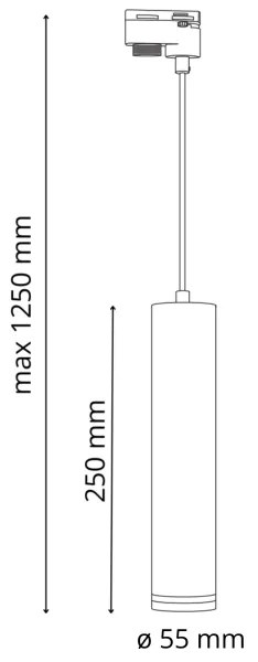 Lampadario su filo per sistema a binario PARIGI 3xGU10/10W/230V + 1 m rotaia sistema