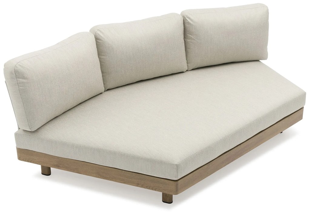 GAMORA - divano sx con struttura in alluminio effetto legno