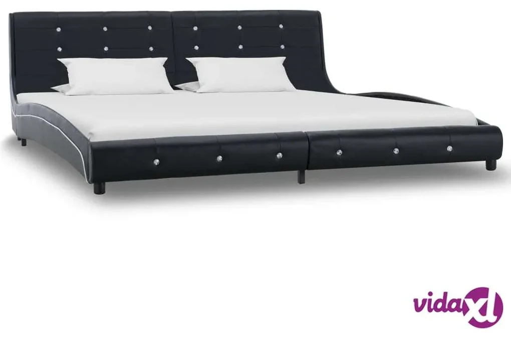 Struttura Letto in Metallo 180x200 cm Letto Matrimoniale/King Size con  Testiera Decorativa Letto in Stile Classico/Moderno - Nero