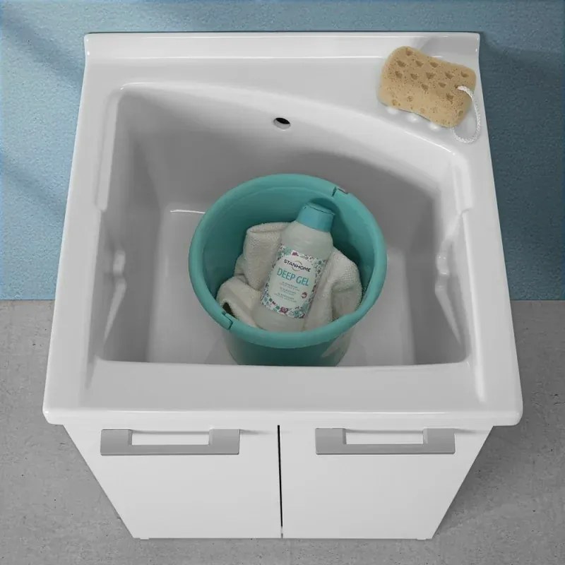 Lavatoio in ceramica 61x61 cm ad incasso per mobile modello Revine