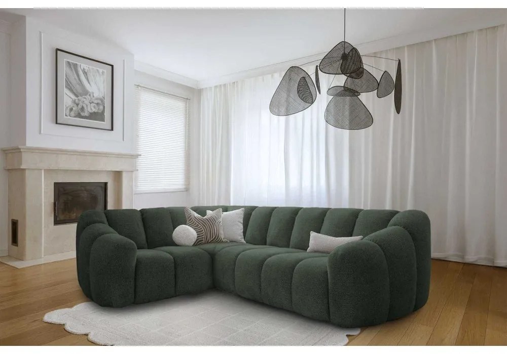 Divano angolare verde scuro (con penisola a sinistra/a L) Shell – Miuform