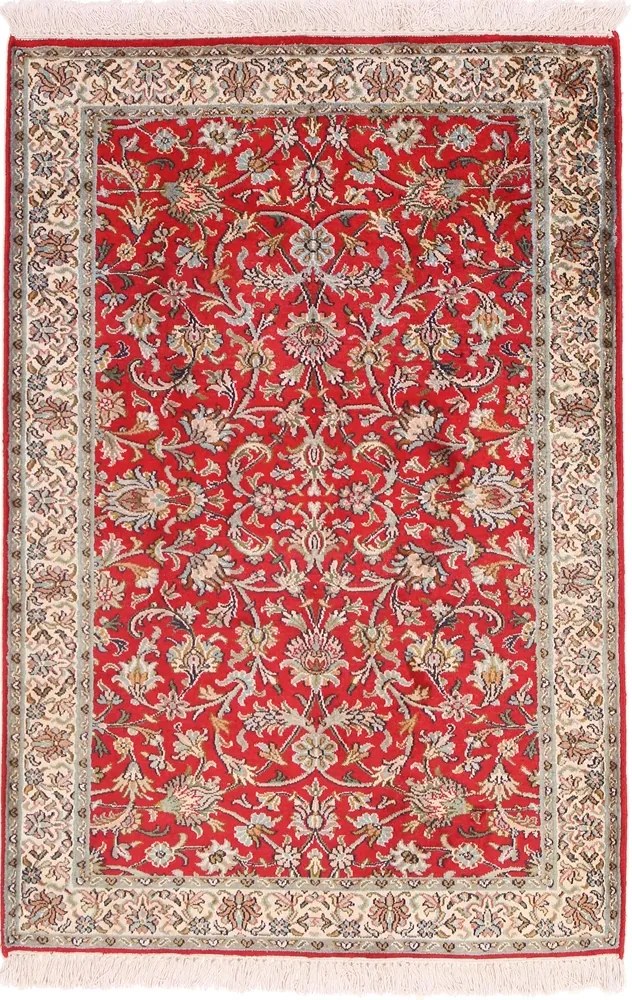 Cashmere Silk Tappeto 120 x 80 Beige (Indian) Annodato A Mano