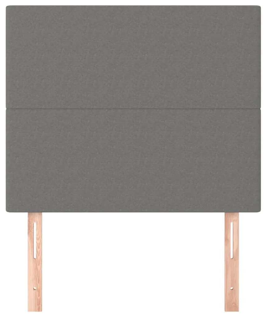 Testiera 2 pz grigio scuro 90x5x78/88 cm in tessuto