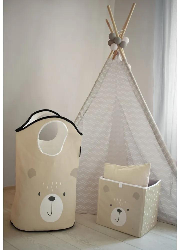 Scatola portaoggetti per bambini in tessuto beige Dots from the Forest - Butter Kings